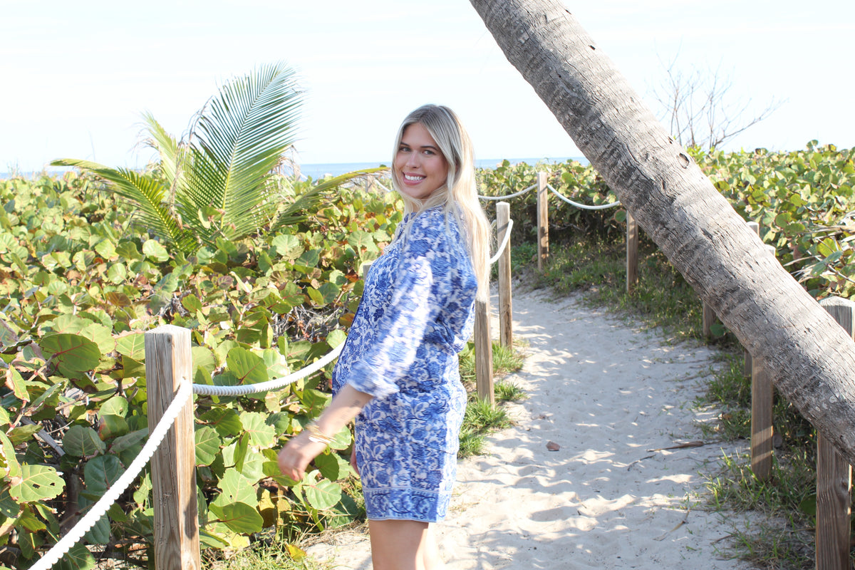 Boyfriend Shirt | Boho Chintz | Blue image 2