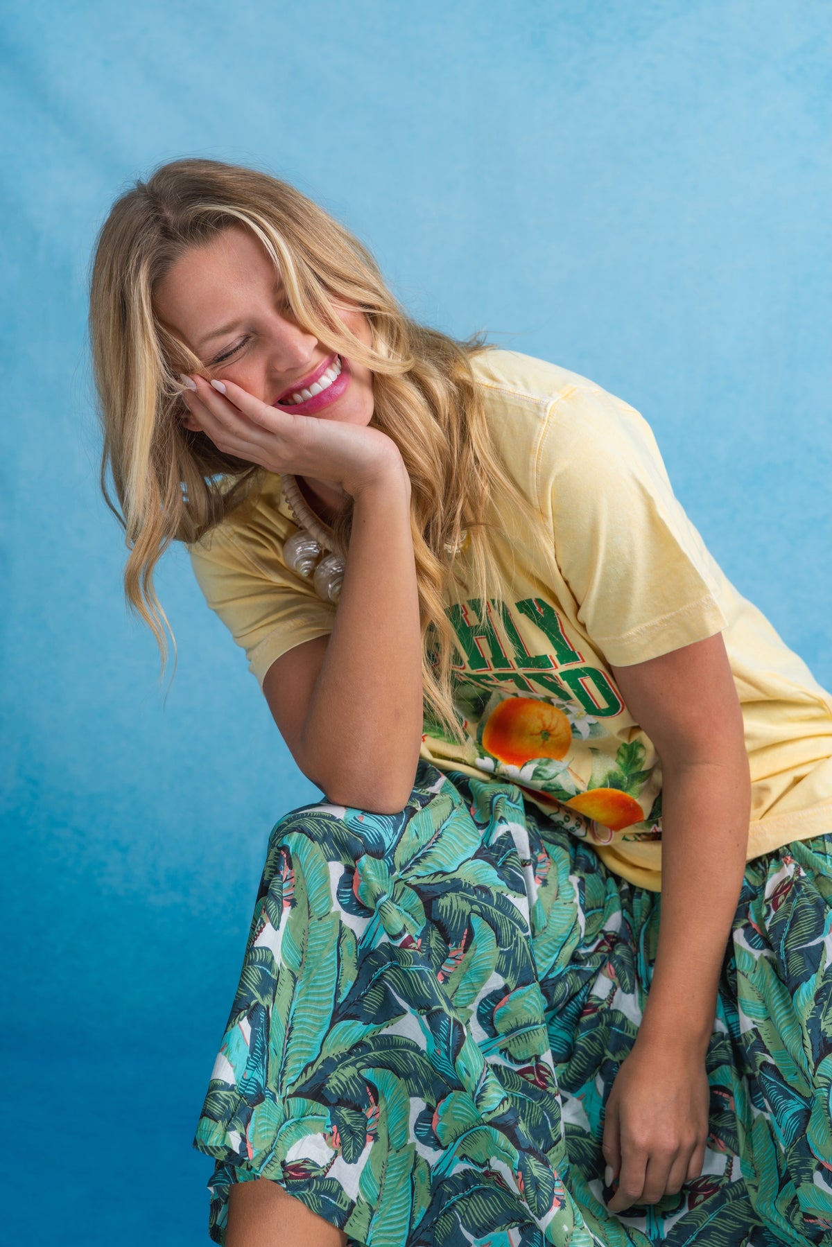 Long Every Day Skirt | Palm Print
