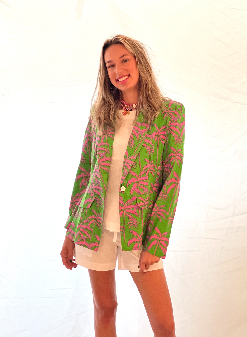 Blazer | Paradise Palm | Pink/Green image 1