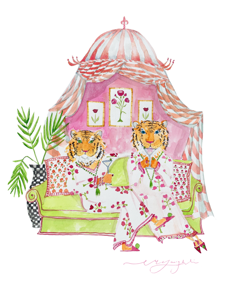 Print | Lady Lounger | Mitzi and Bitsy image 0