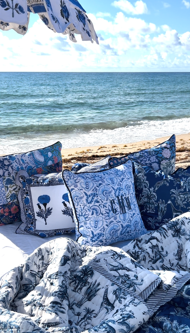 Pillow Sham | Jungle Toile | Navy | Assorted Sizes image 1