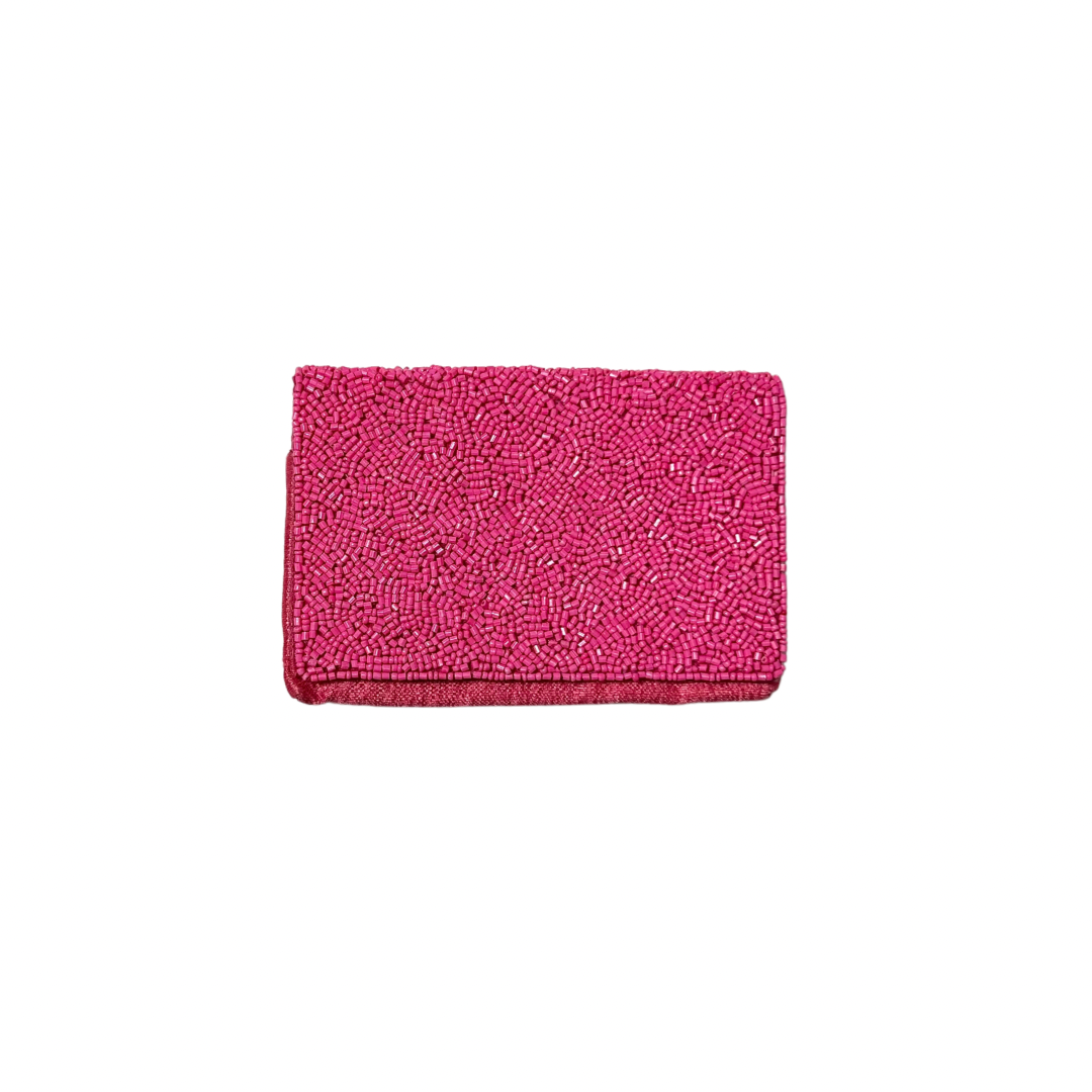 Beaded F**K Card Holder | Assorted Sizes | White/Pink image 2