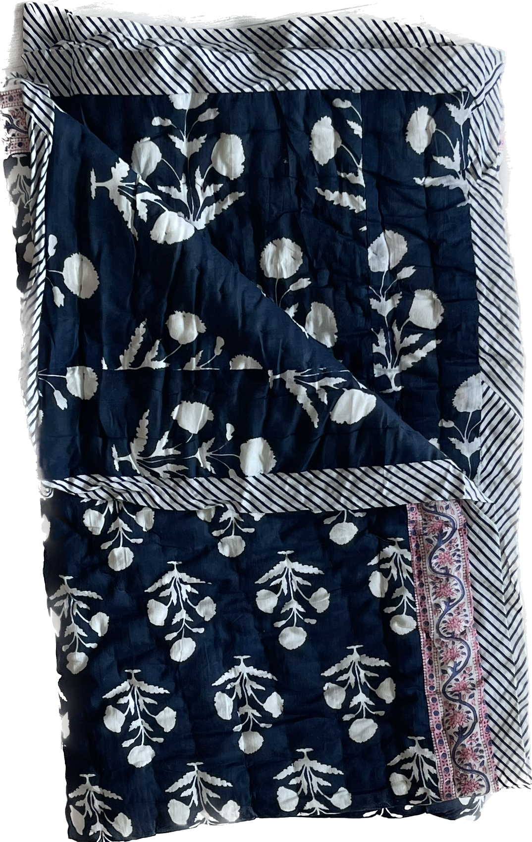 Baby Quilt | Poppy | Navy image 0