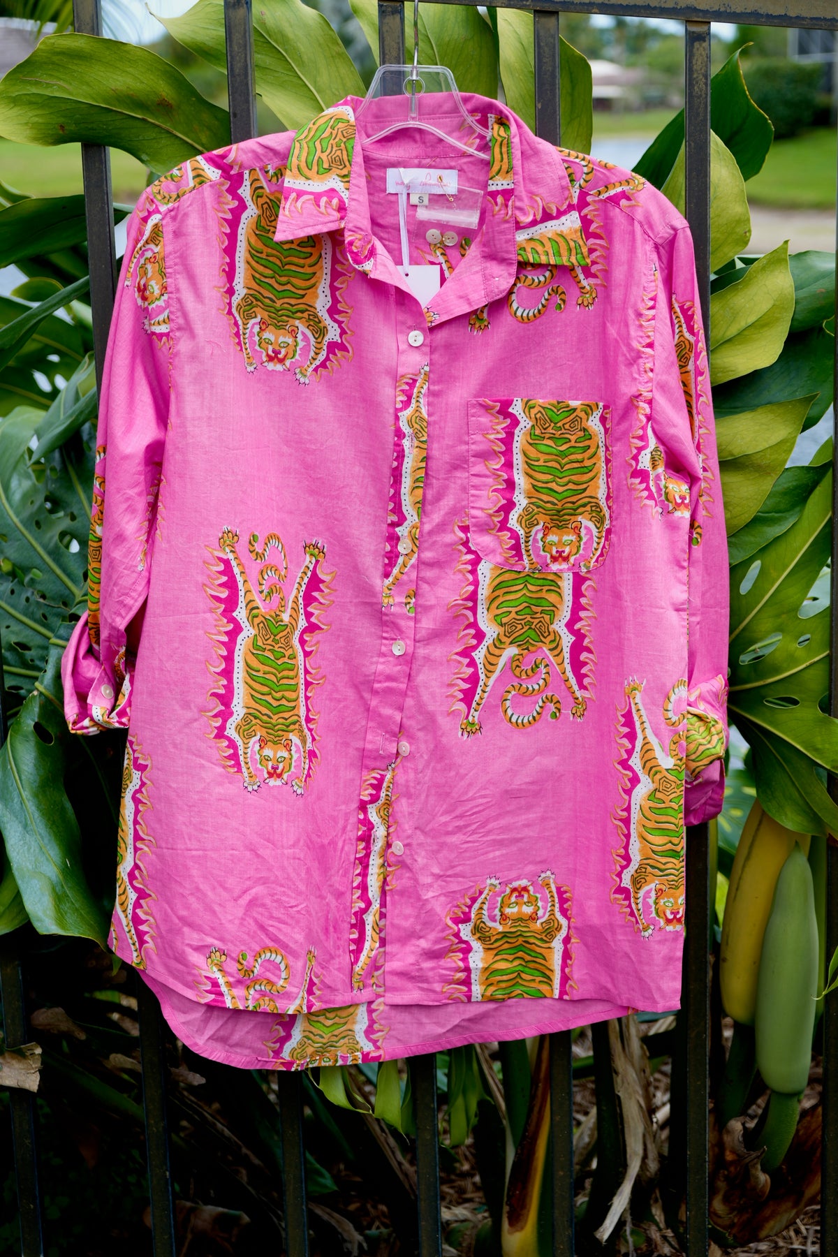 Boyfriend Shirt | Tibetan Tiger | Pink
