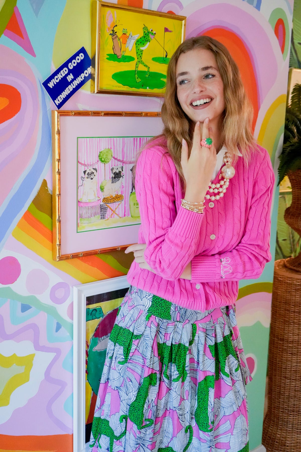 Snappy Turtle Cable-knit Cotton Sweater | Bubblegum Pink