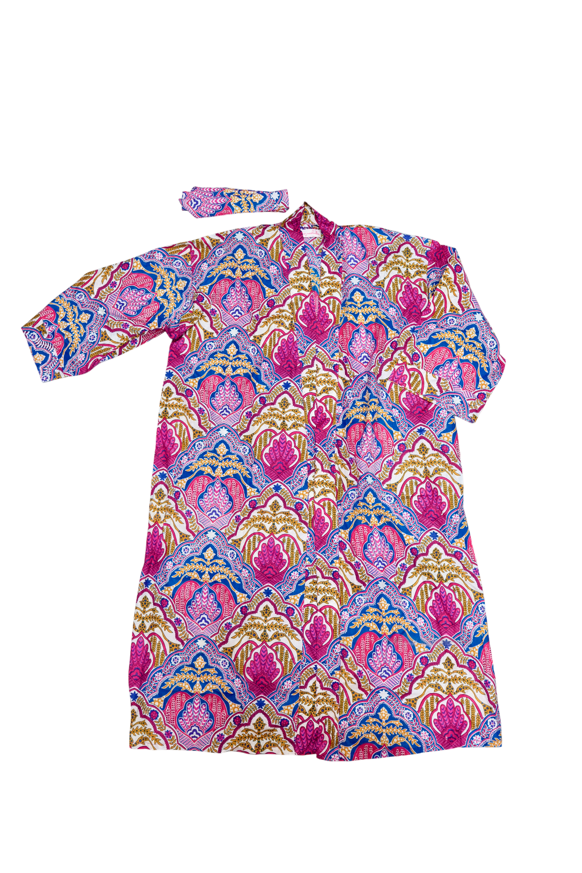 Long Kimono w/ Belt | Boho Medallion | Lavender