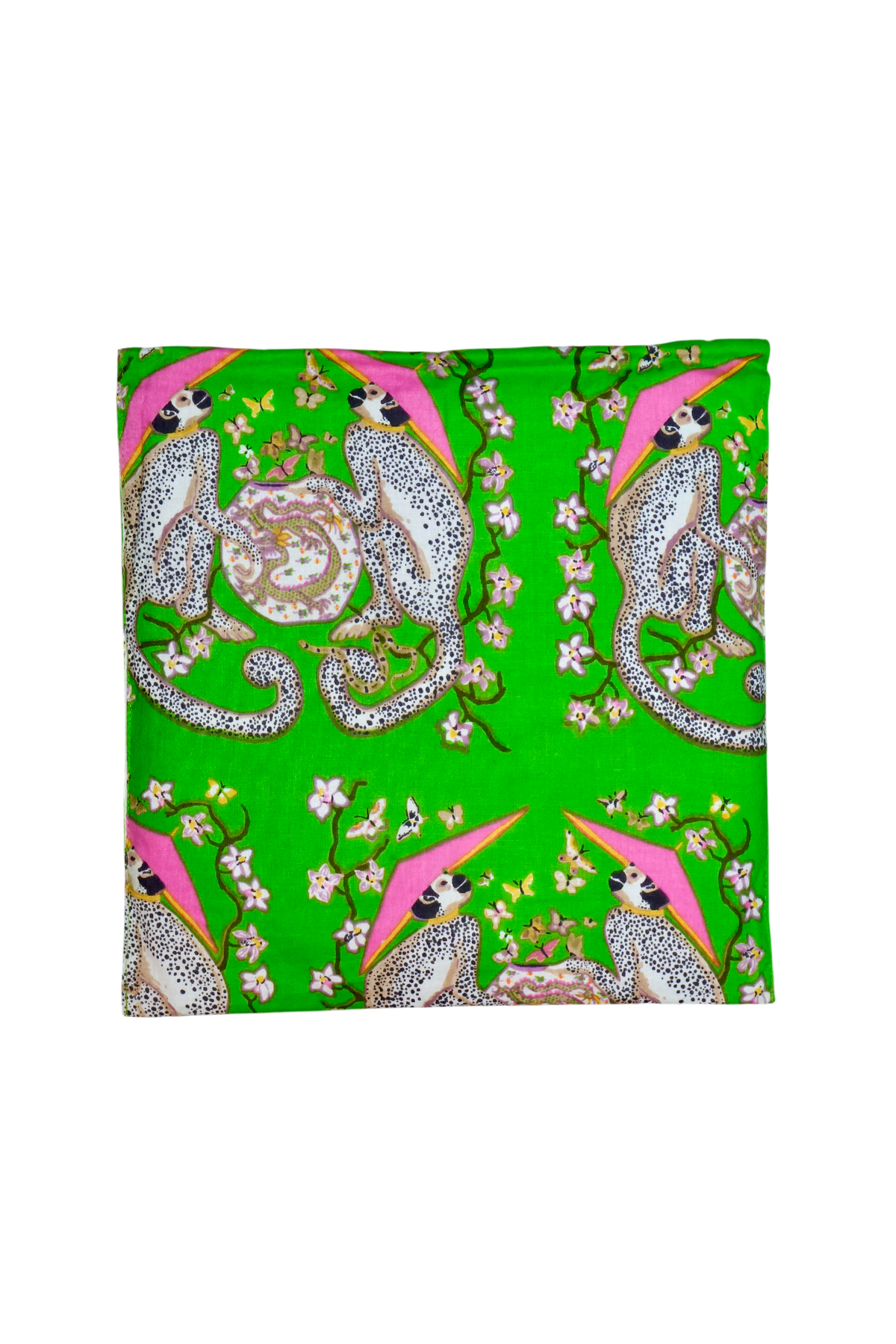 Long Kimono w/ Belt | Twin Monkeys | Green