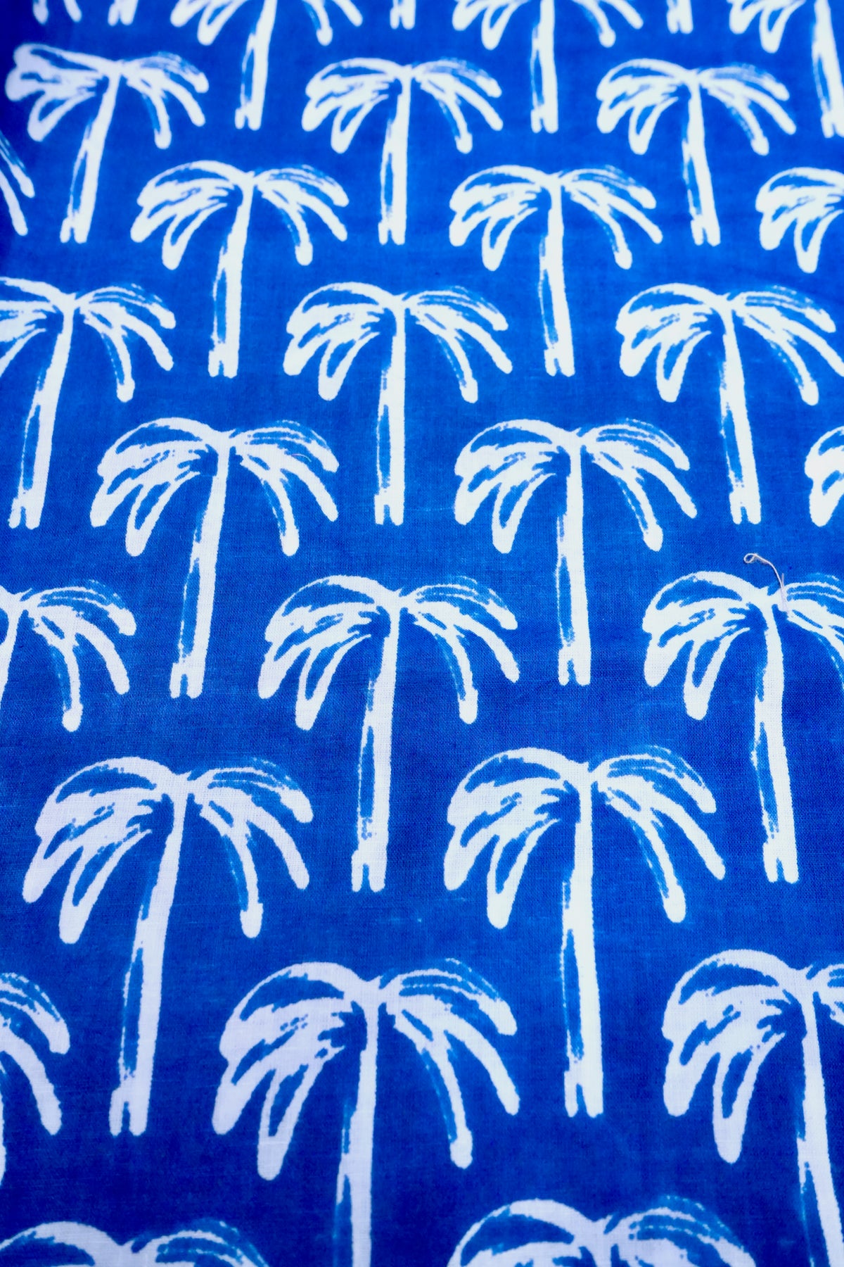 Long Kimono w/ Belt | Tropical Palm | Blue