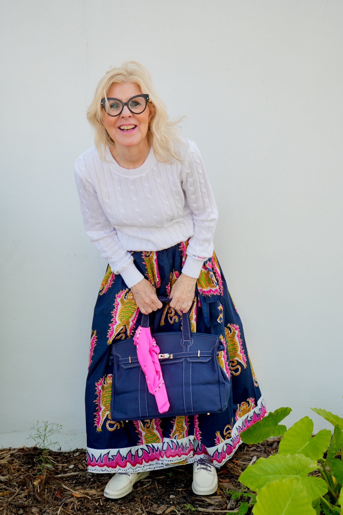 Wrap Skirt Long | Tibetan Tiger | Navy