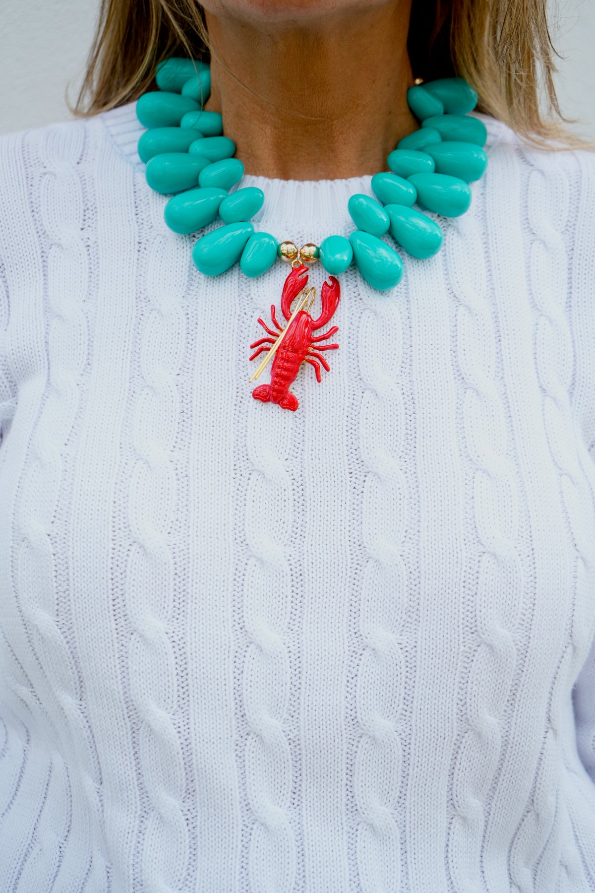 Lobster- Kitsch and Sea- Resin Bead Statement Necklace