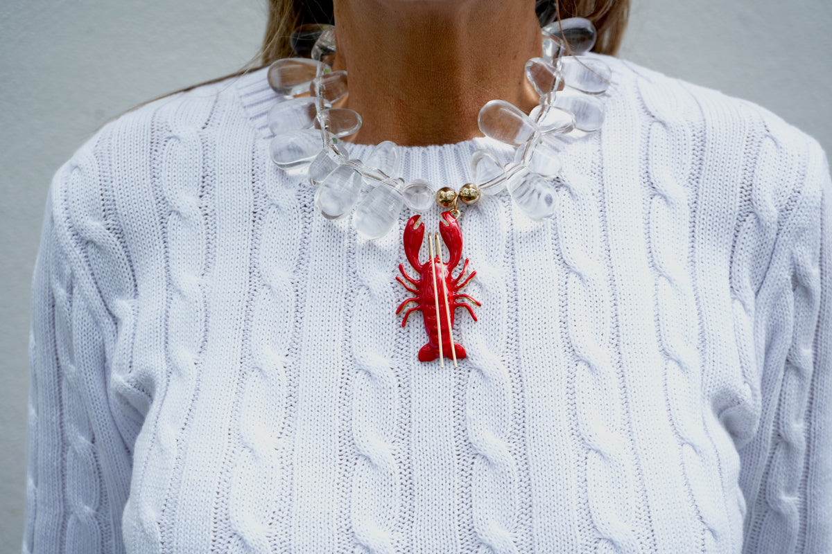 Lobster- Kitsch and Sea- Resin Bead Statement Necklace