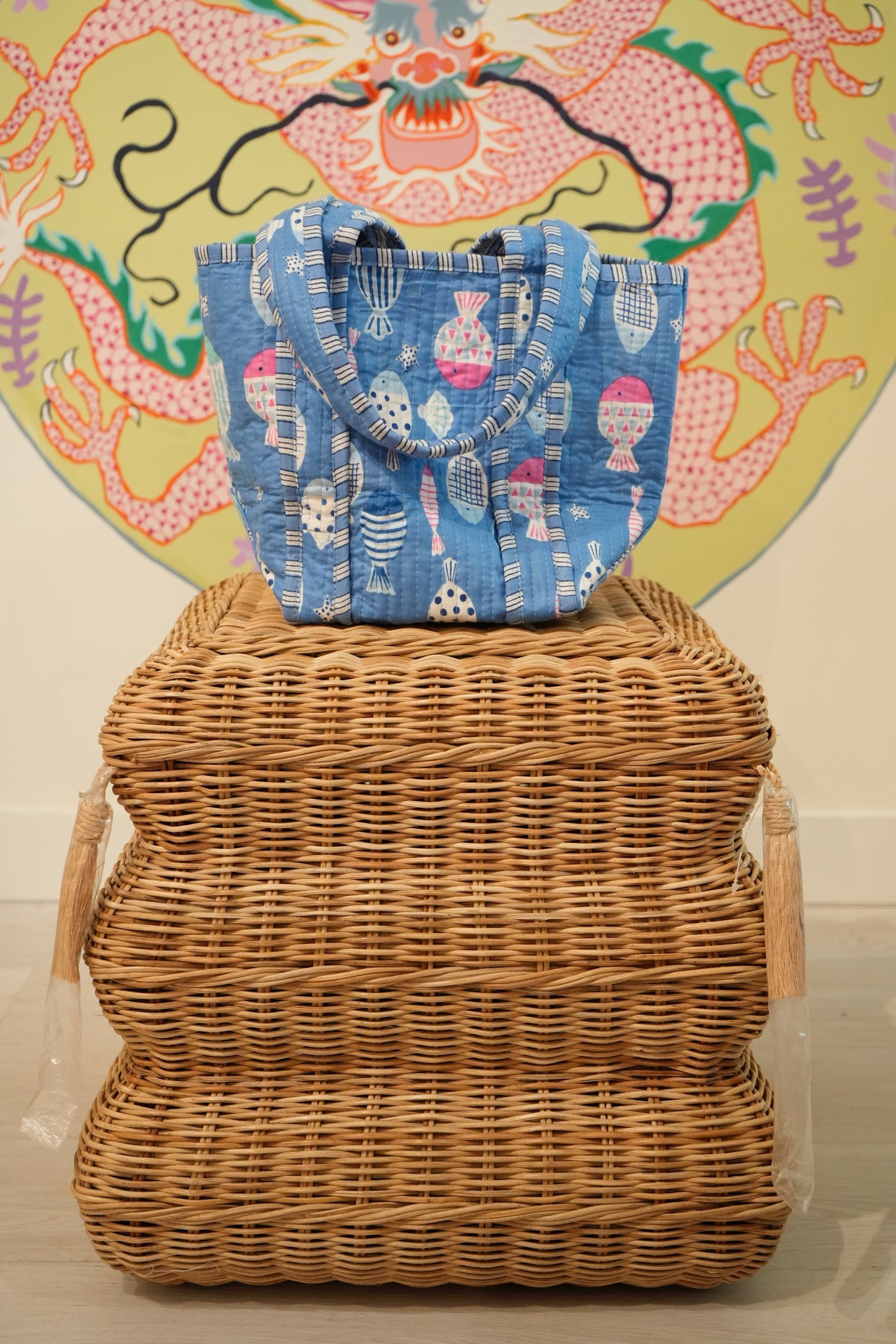 Small Tote | Go Fish | Blue