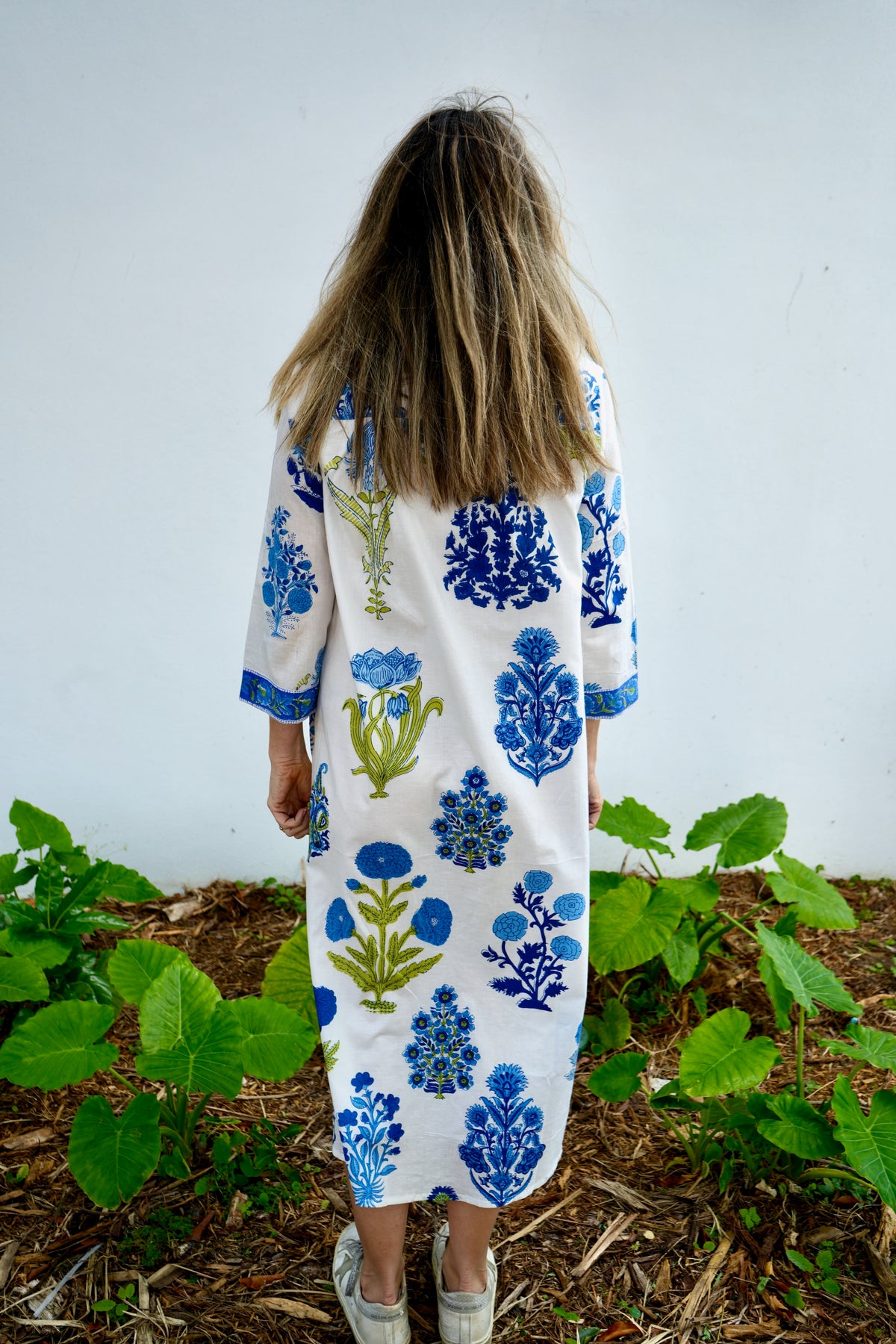 Vacay Dress | Floral Block Print | Blue