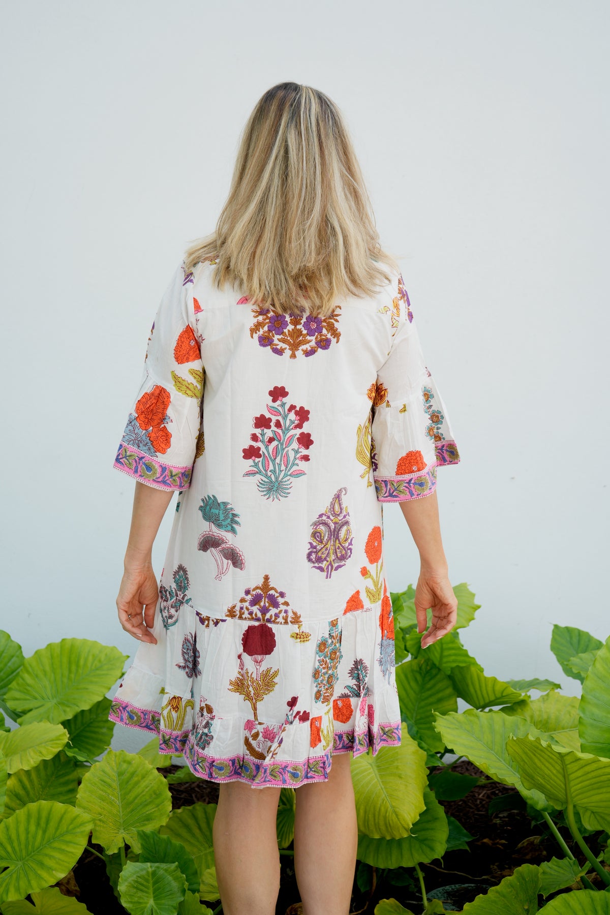 Bitsy Dress | Block Print Floral | Multi