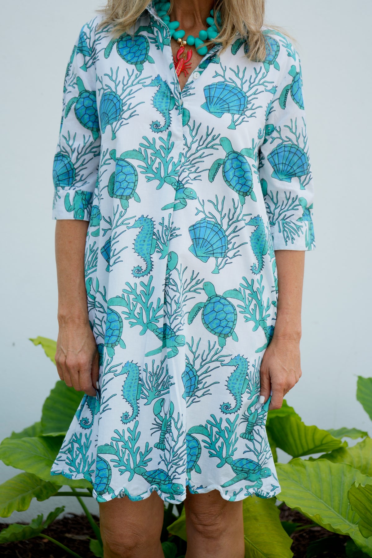 Delray Dress | Sea Life | Turqoise