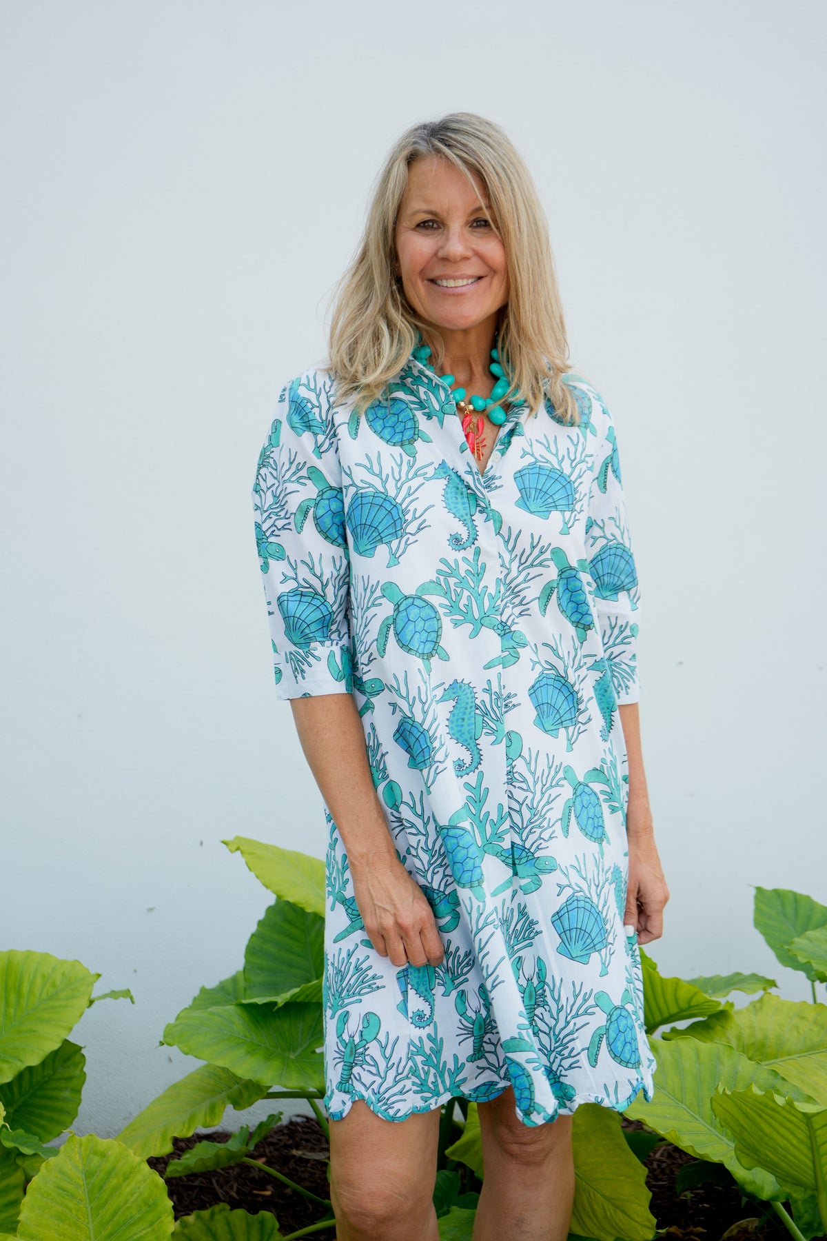 Delray Dress | Sea Life | Turqoise
