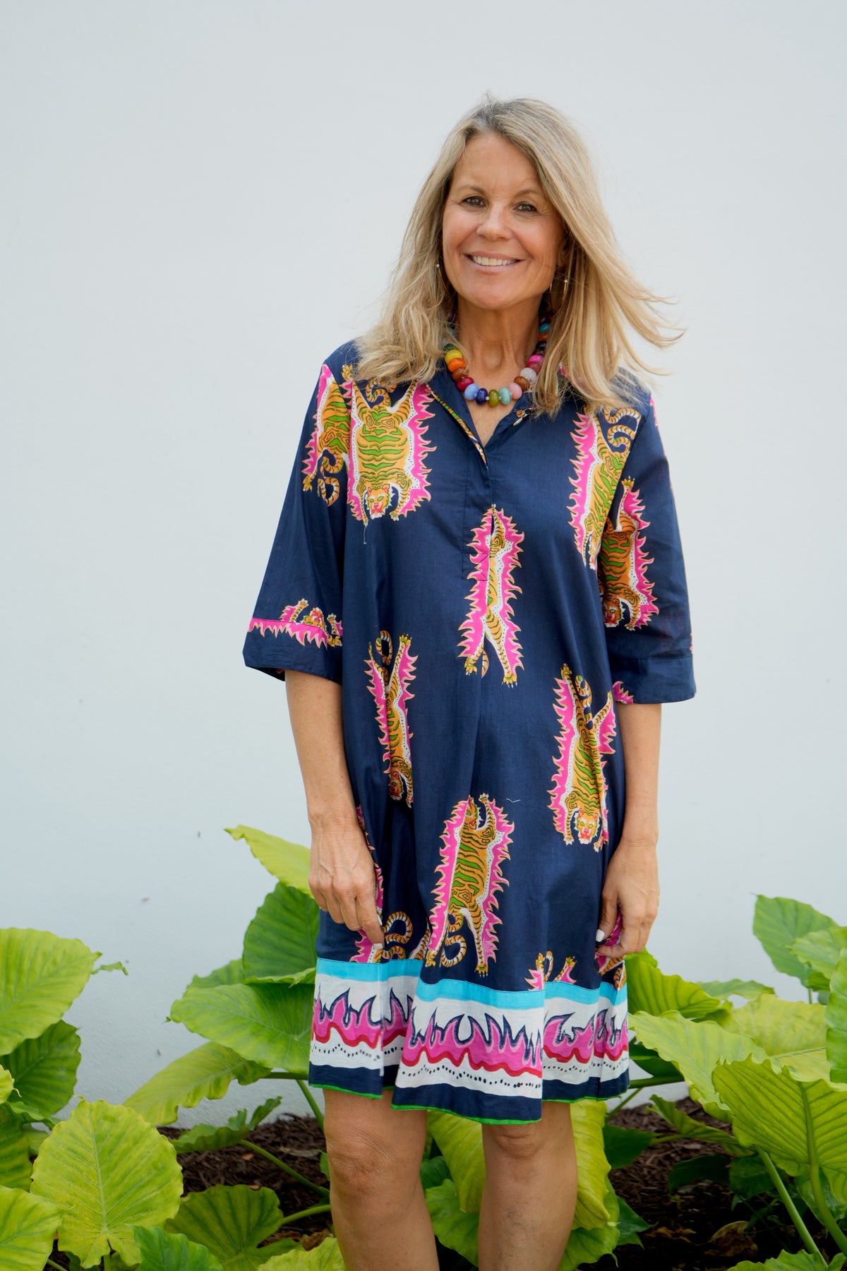 Delray Dress | Tibetan Tiger | Navy