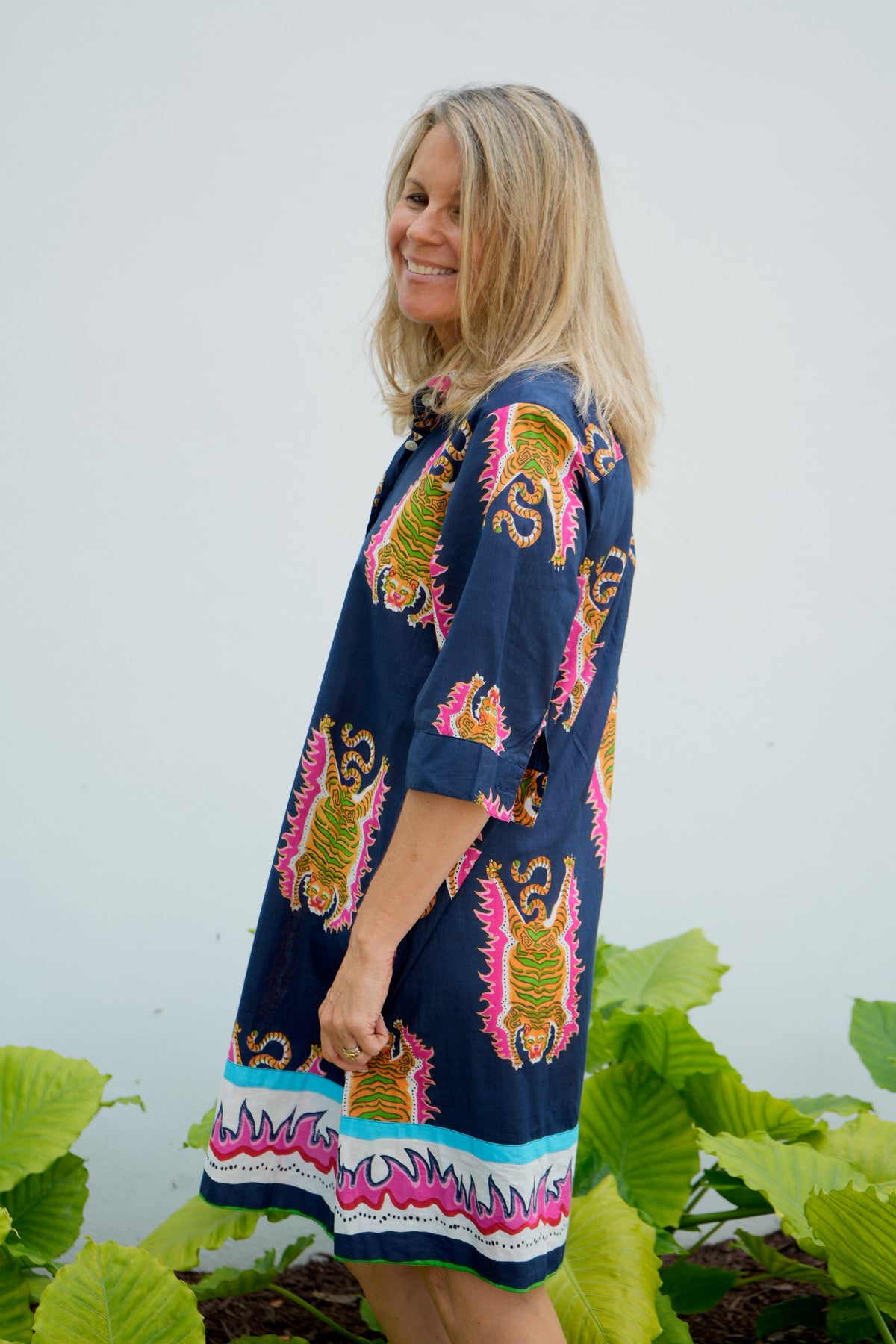 Delray Dress | Tibetan Tiger | Navy