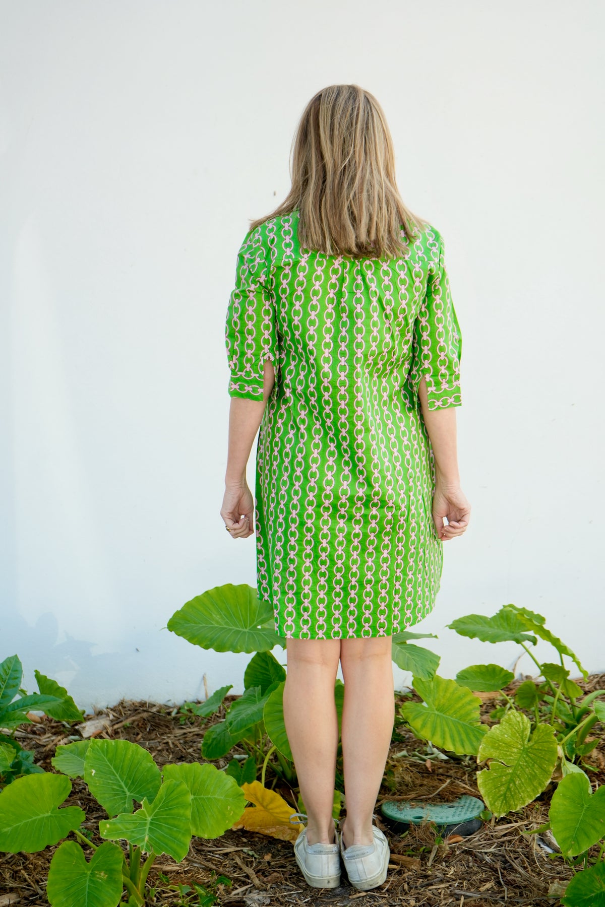 Delray Dress | Chains| Pink/Green