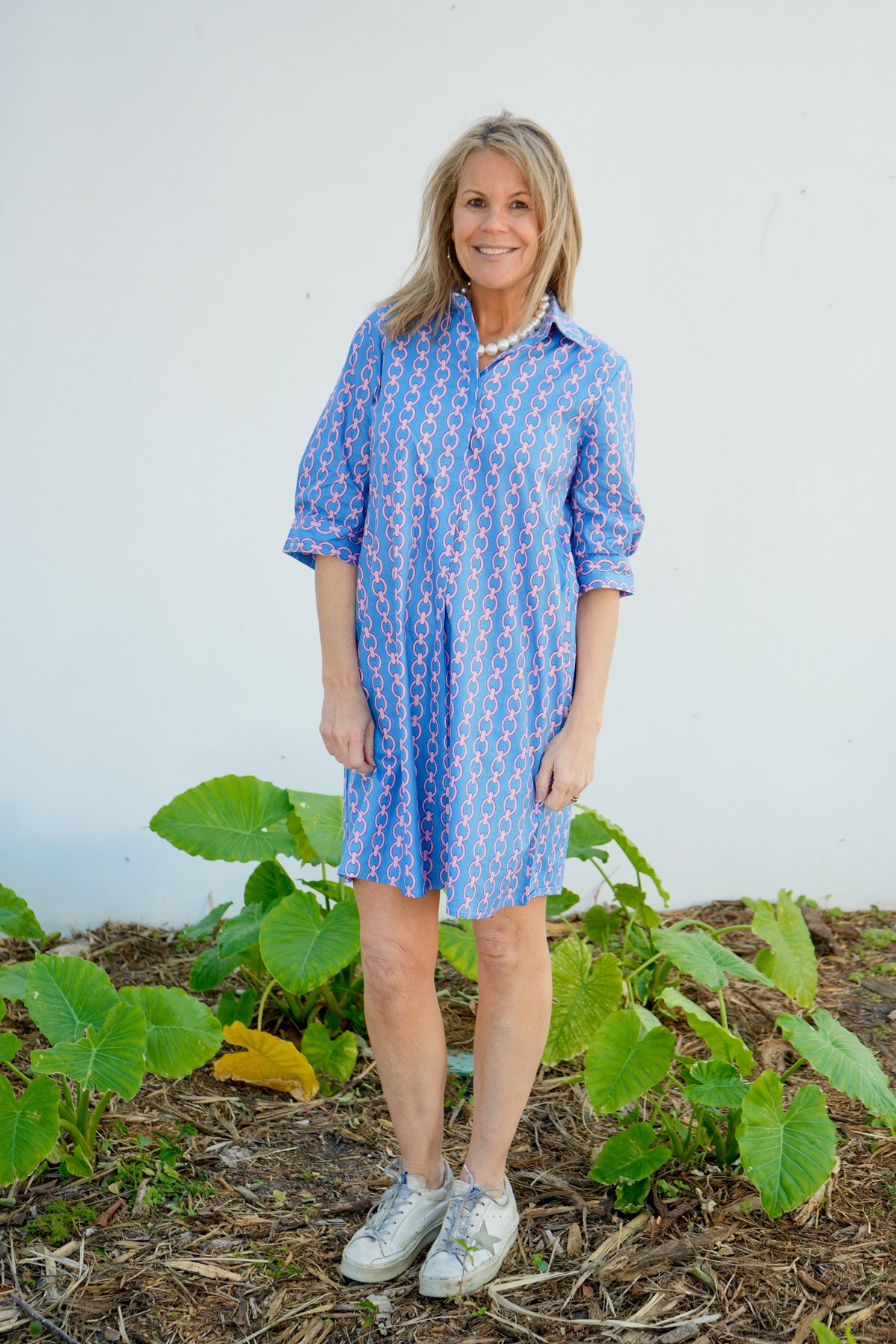 Delray Dress | Chains | Pink/Blue