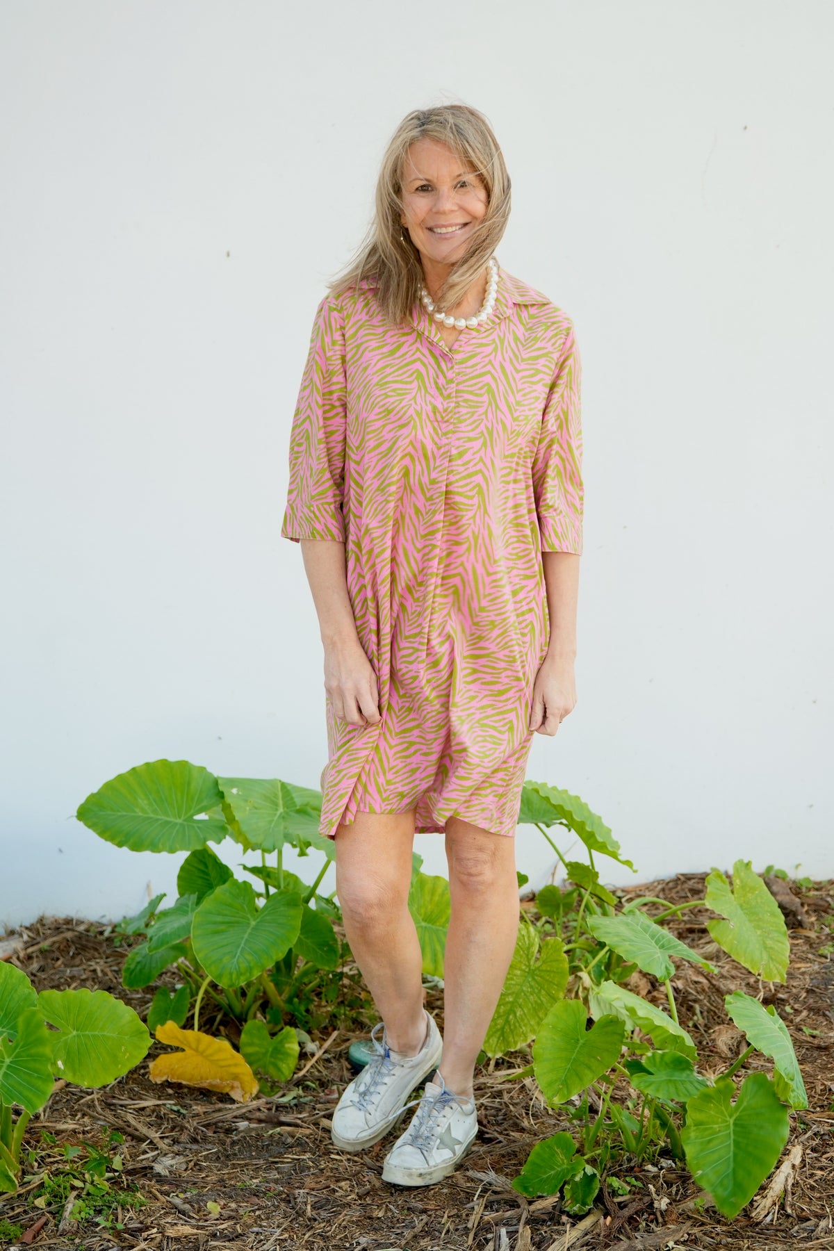 Delray Dress | Zebra Stripe | Pink/Green