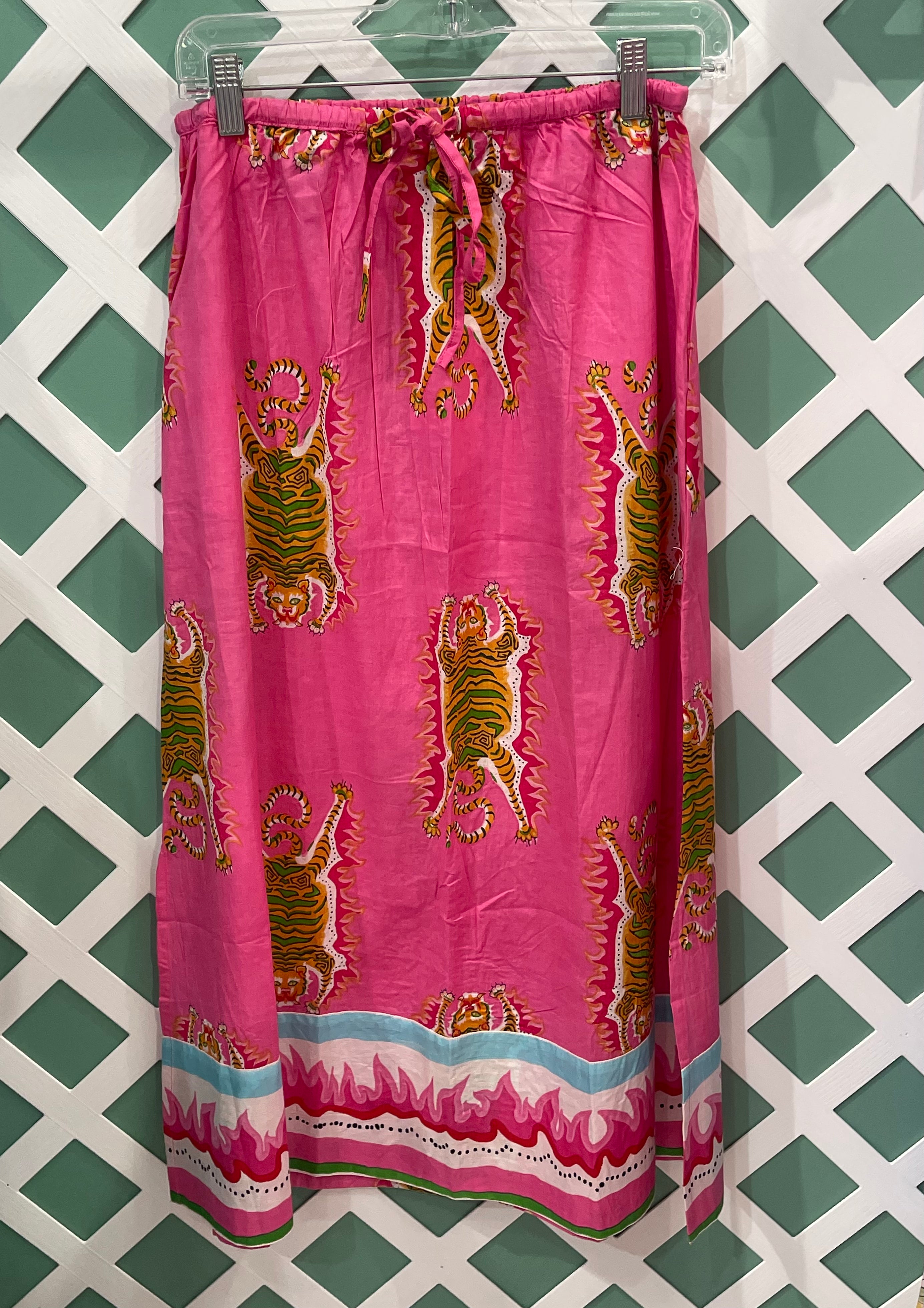 Side Slit Skirt | Tibetan Tiger | Pink