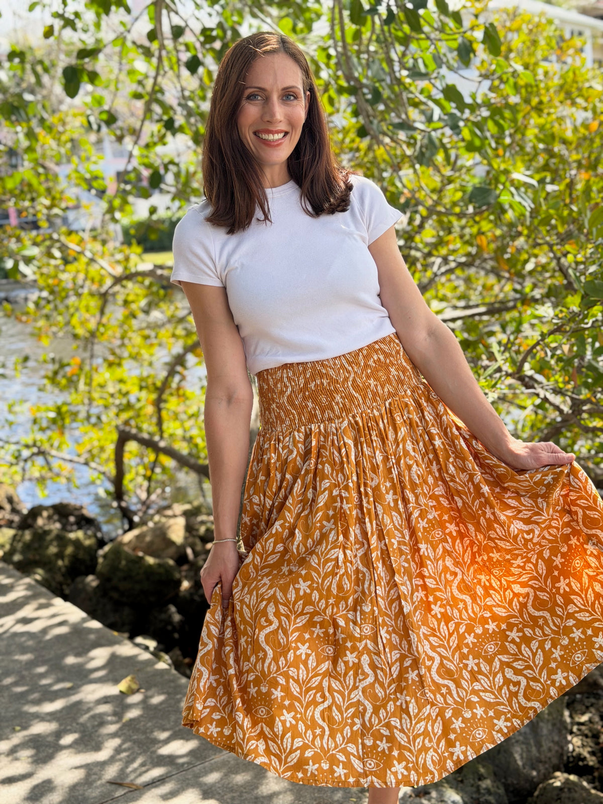 Wrap Skirt Long | Moon Magic | Mustard