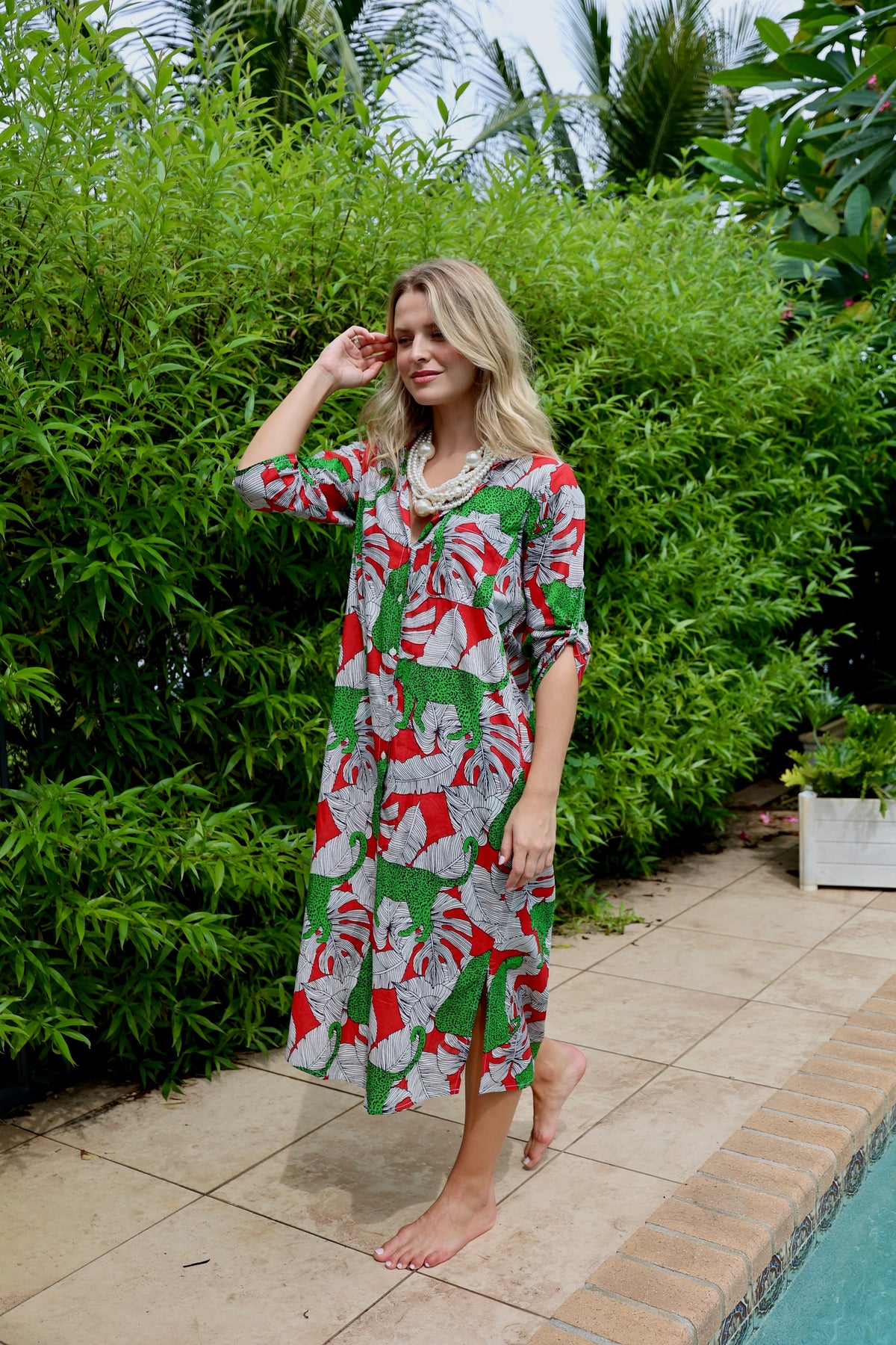 Vacay Dress | Jungle Jag | Red/Green