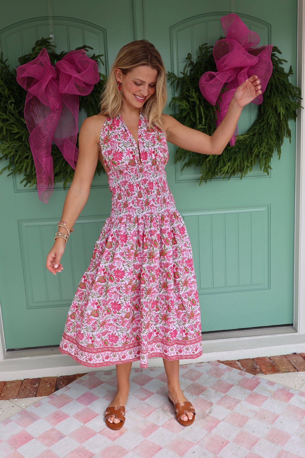 Halter dress | Meadow| Pink