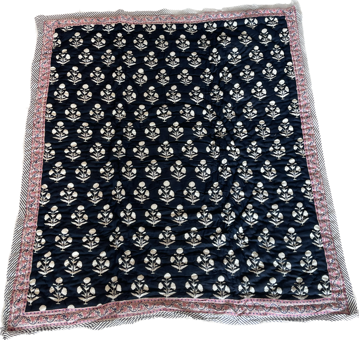 Baby Quilt | Poppy | Navy image 1