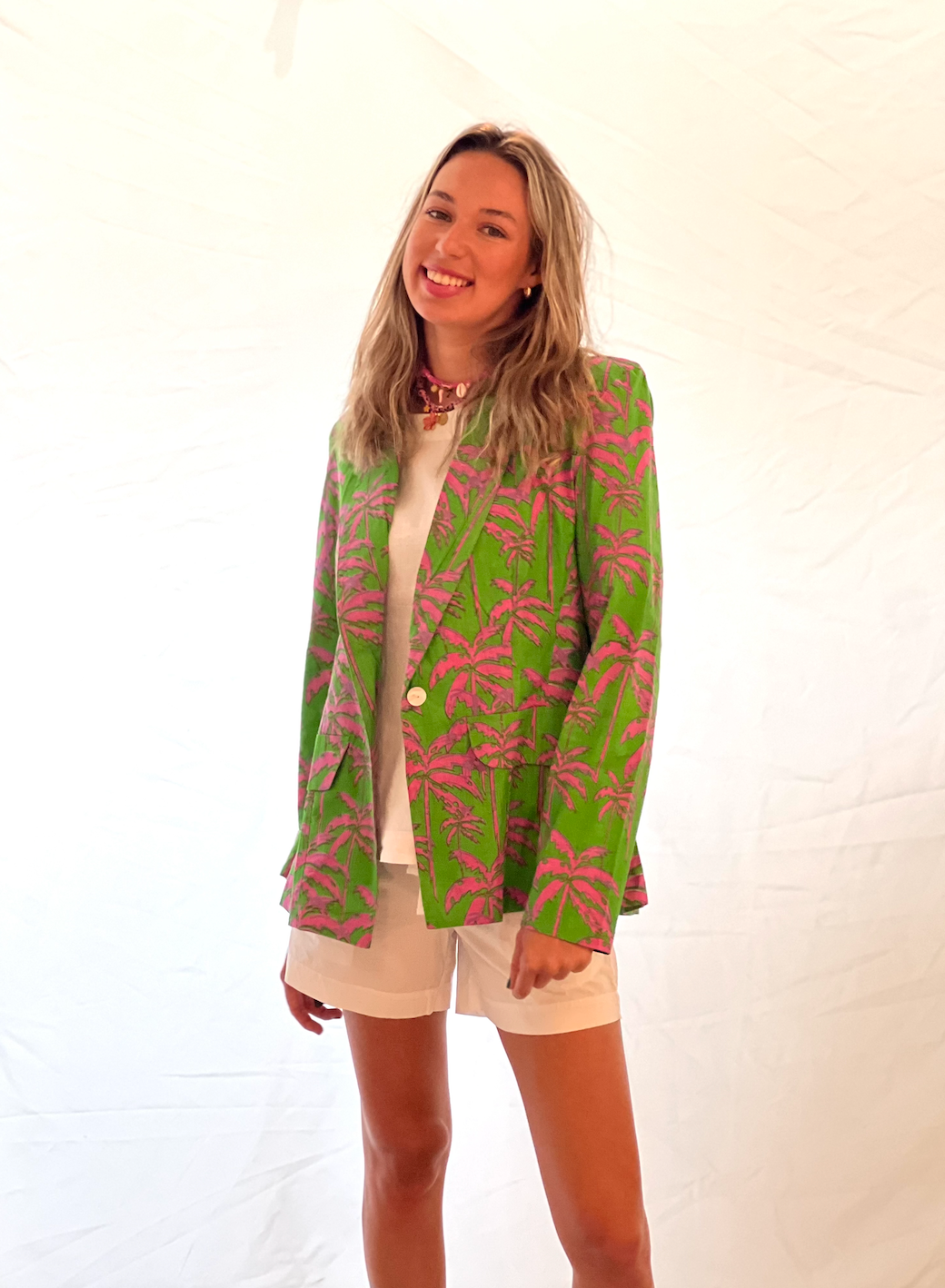Blazer | Paradise Palm | Pink/Green image 0