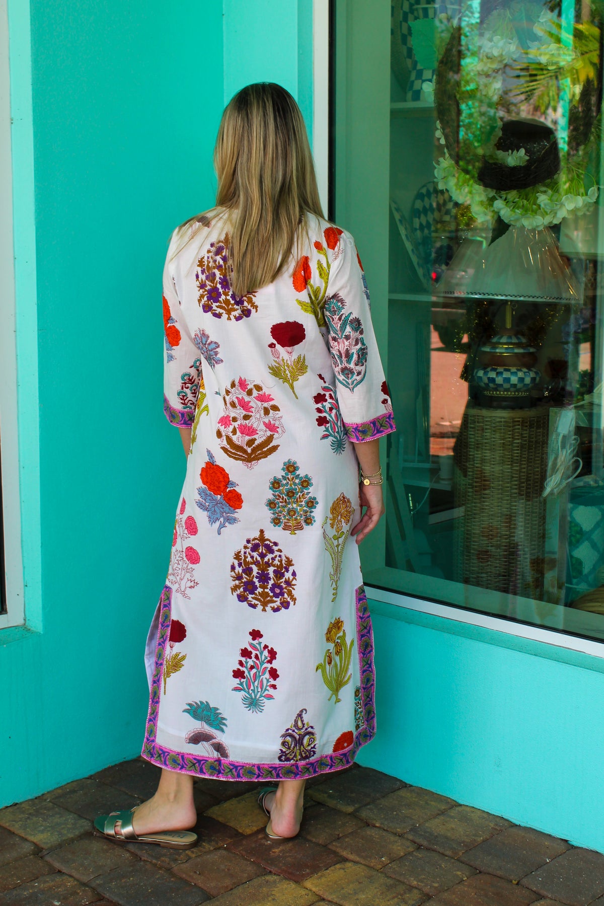 Elisabeth Kaftan | Multi Block Print | Floral image 1