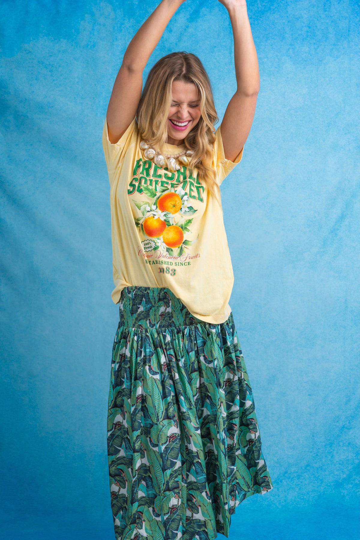 Long Every Day Skirt | Palm Print