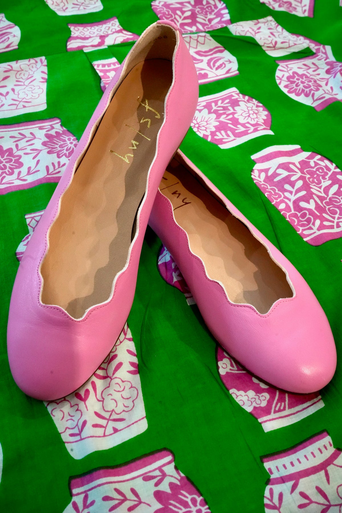 Jigsaw Pink Leather