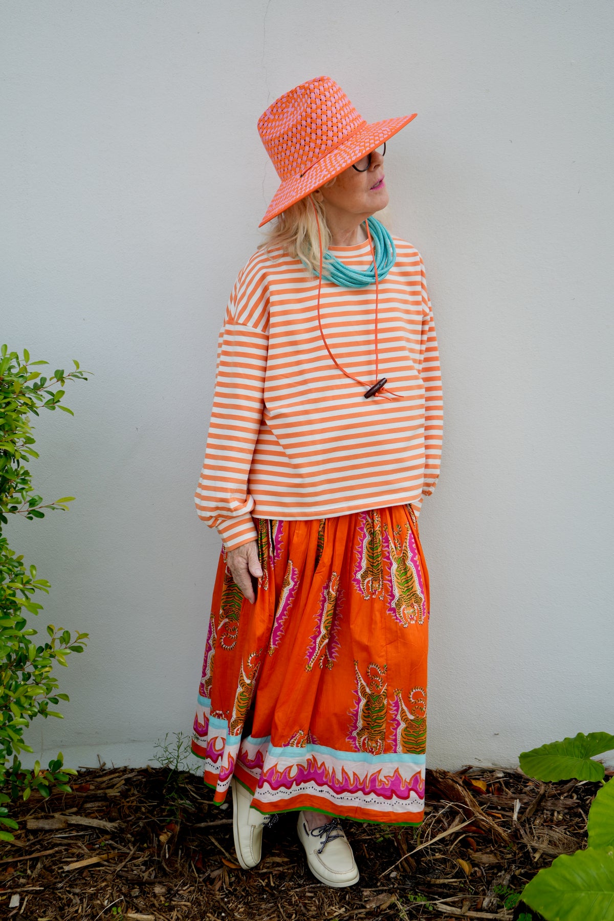 Long Every Day Skirt | Tibetan Tiger | Orange