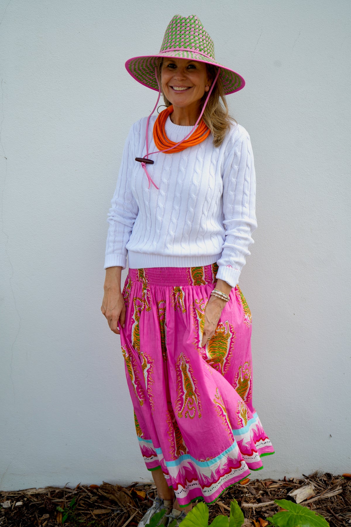 Long Every Day Skirt | Tibetan Tiger | Pink
