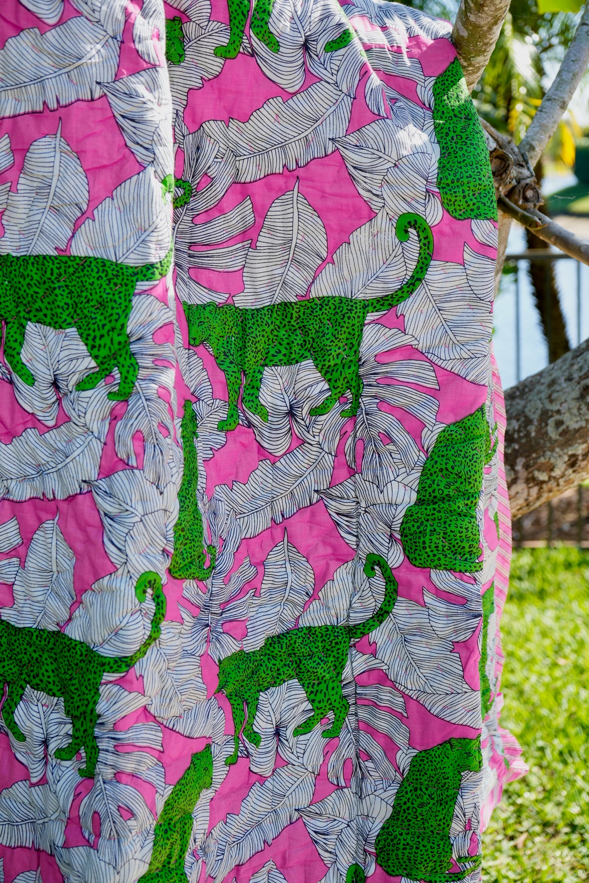 Throw/Baby Quilt | Jungle Leopard | Pink/Green