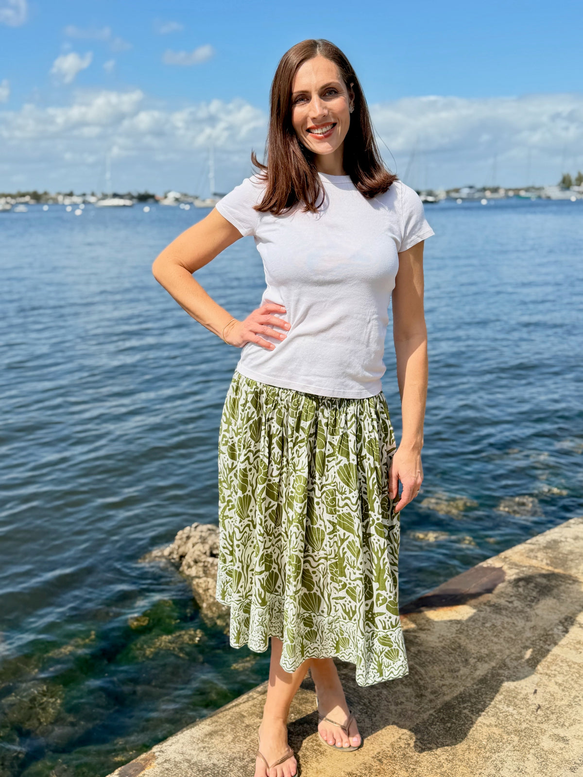 Long Every Day Skirt | Sealife | Olive
