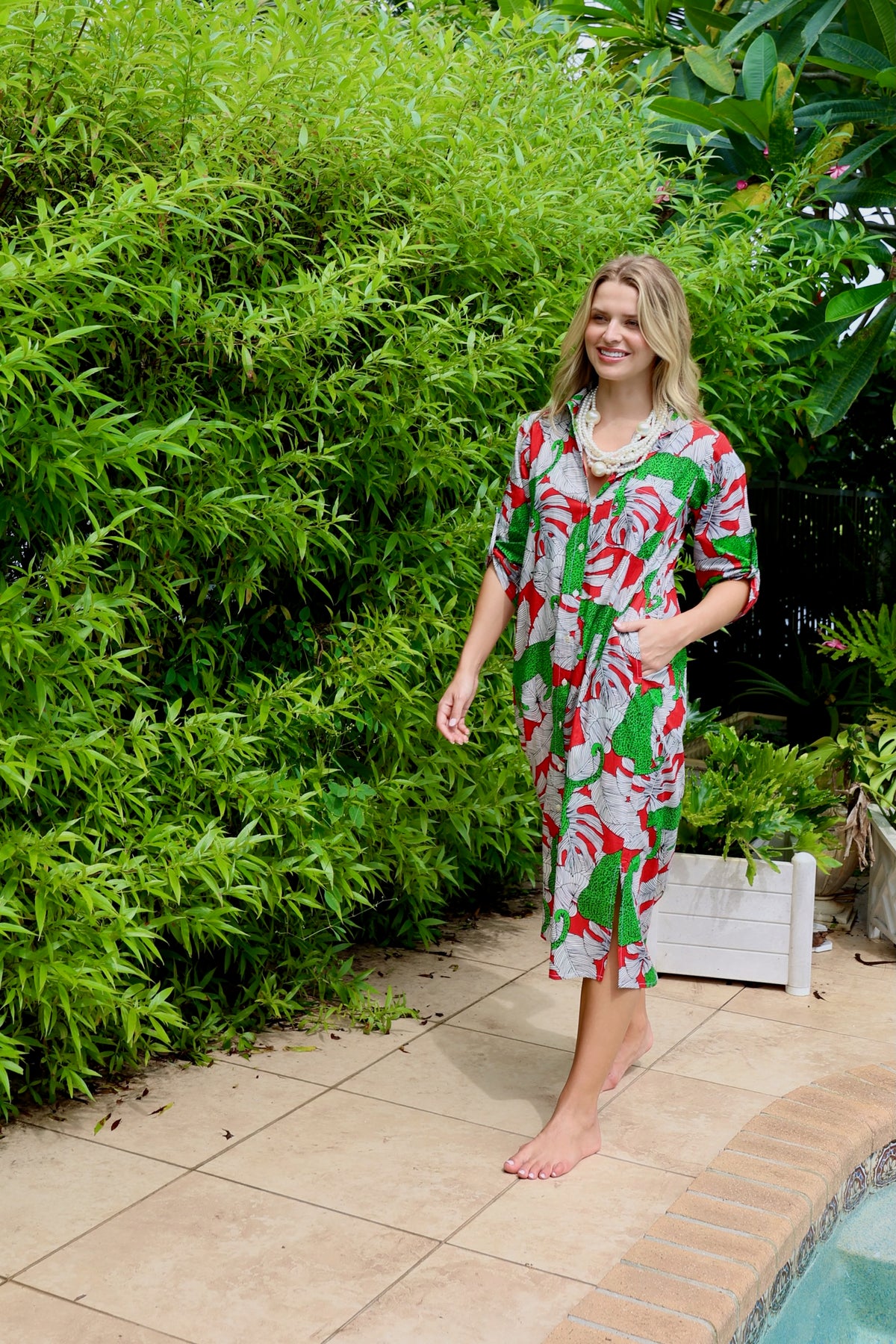 Vacay Dress | Jungle Jag | Red/Green