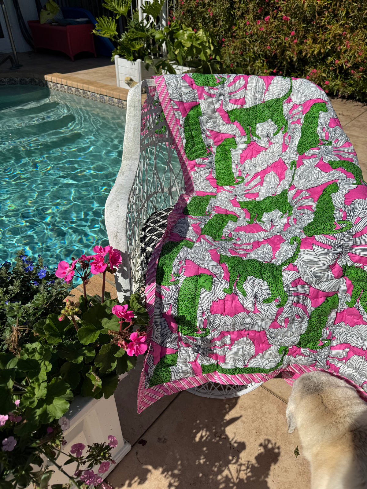 Throw/Baby Quilt | Jungle Leopard | Pink/Green